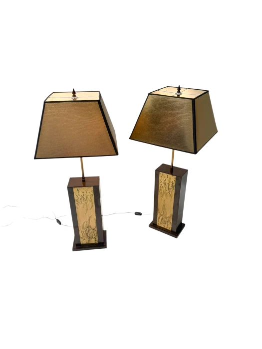 Pair of Hollywood Regency Table Lamps by Georges Mathias Belgium, 1980s